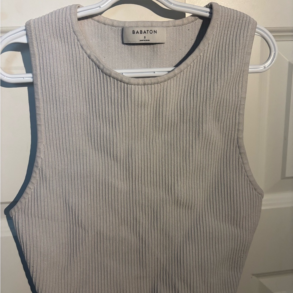 Babaton Ribbed Tank Top - Light Gray